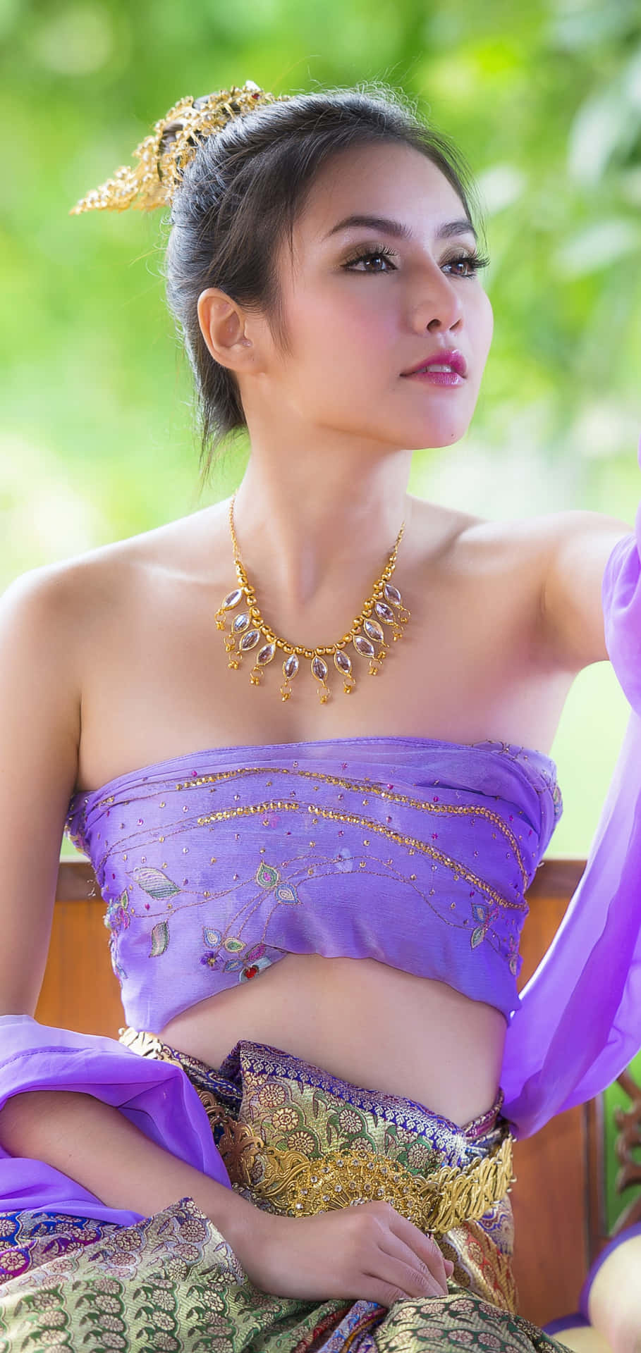 Thai Girl Wearing Purple Top Wallpaper