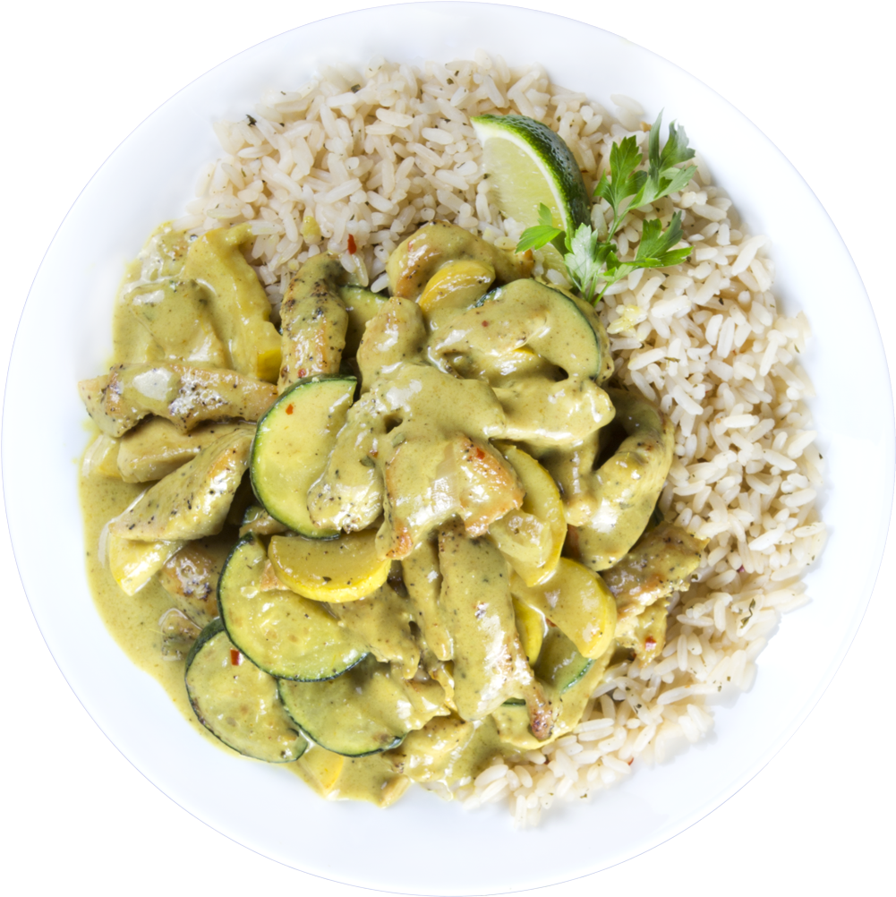 Thai Green Curry Chickenwith Rice PNG