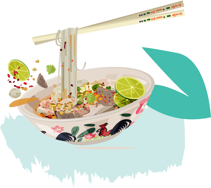 Thai Noodle Soup Illustration PNG