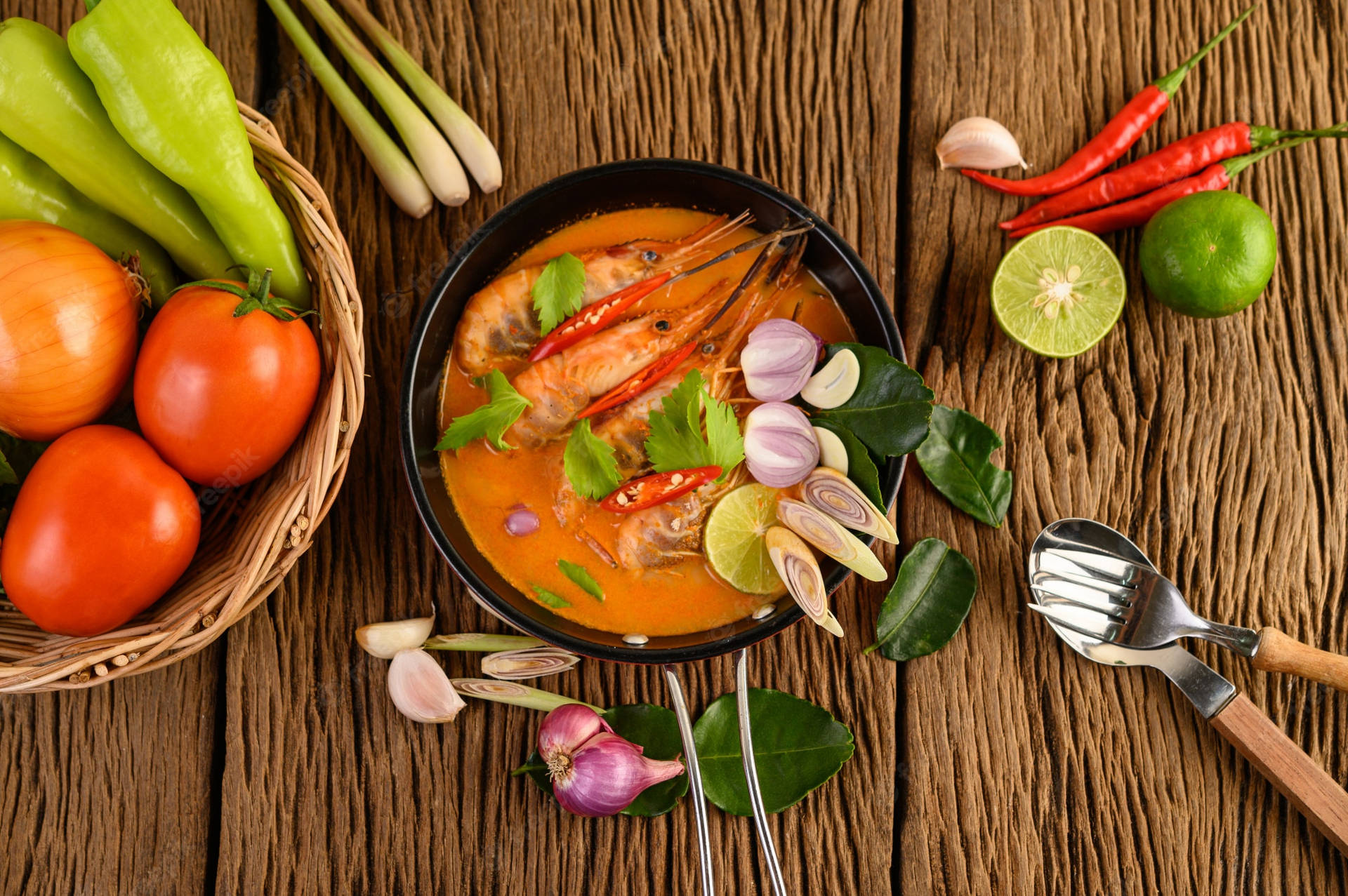 Thaitom Yum Soup Food Photography Kan Översättas Till 