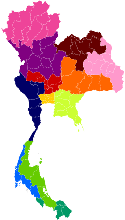 Thailand Administrative Divisions Map PNG