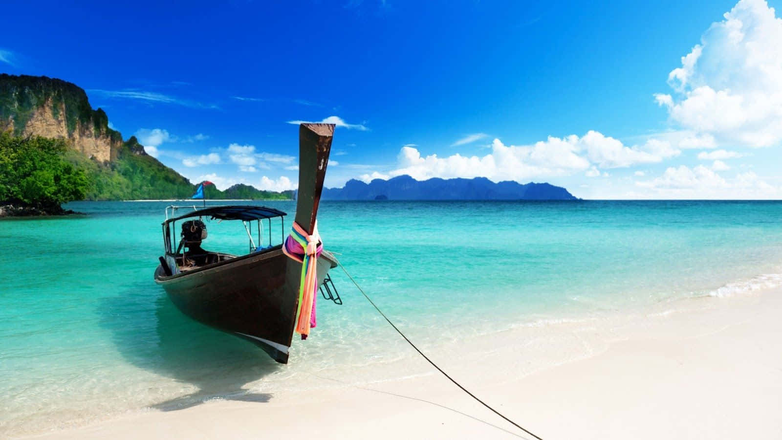 Surga Pantai Thailand Yang Tenang Wallpaper