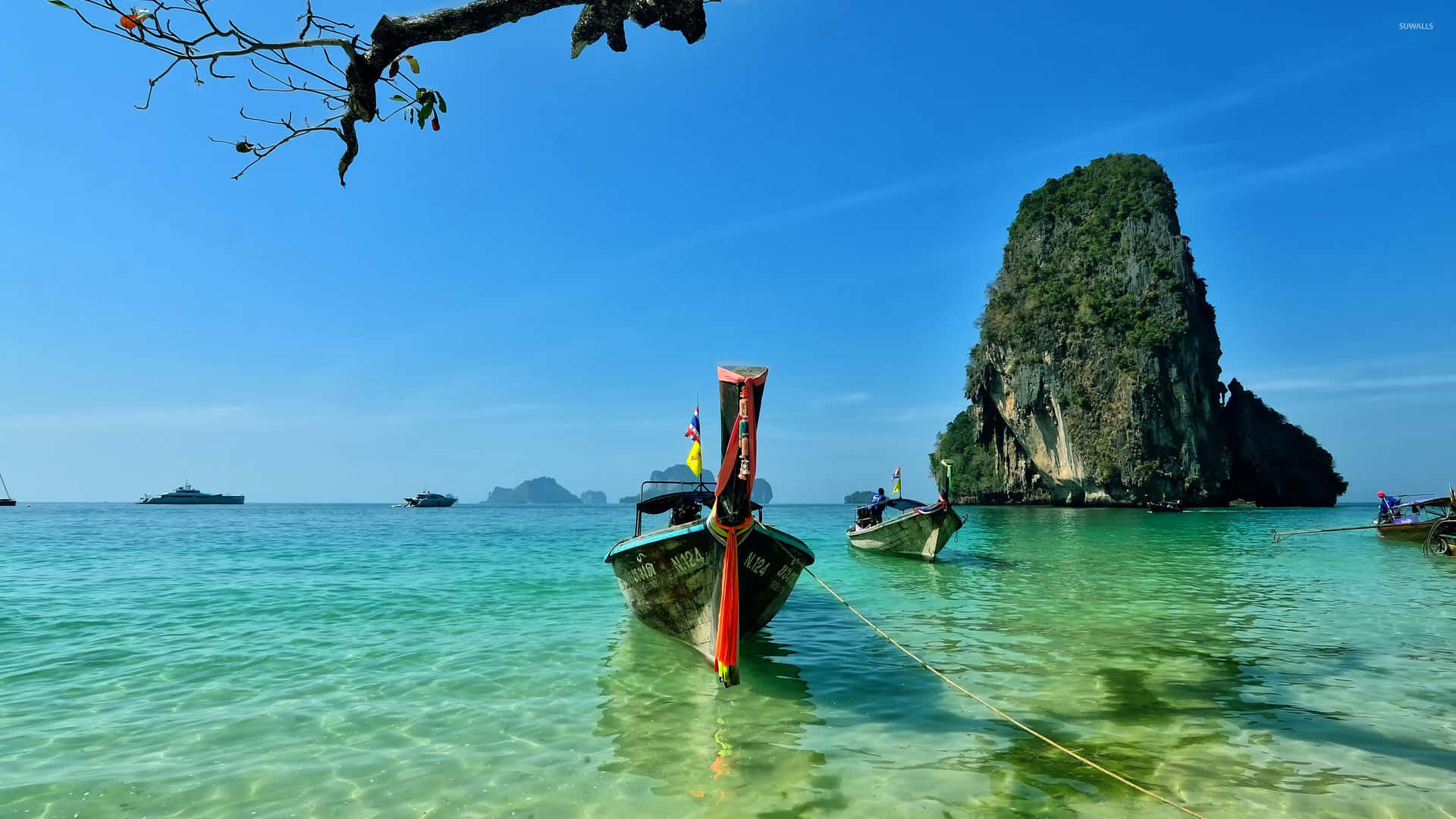 Atardecerimpresionante En La Playa De Tailandia Fondo de pantalla