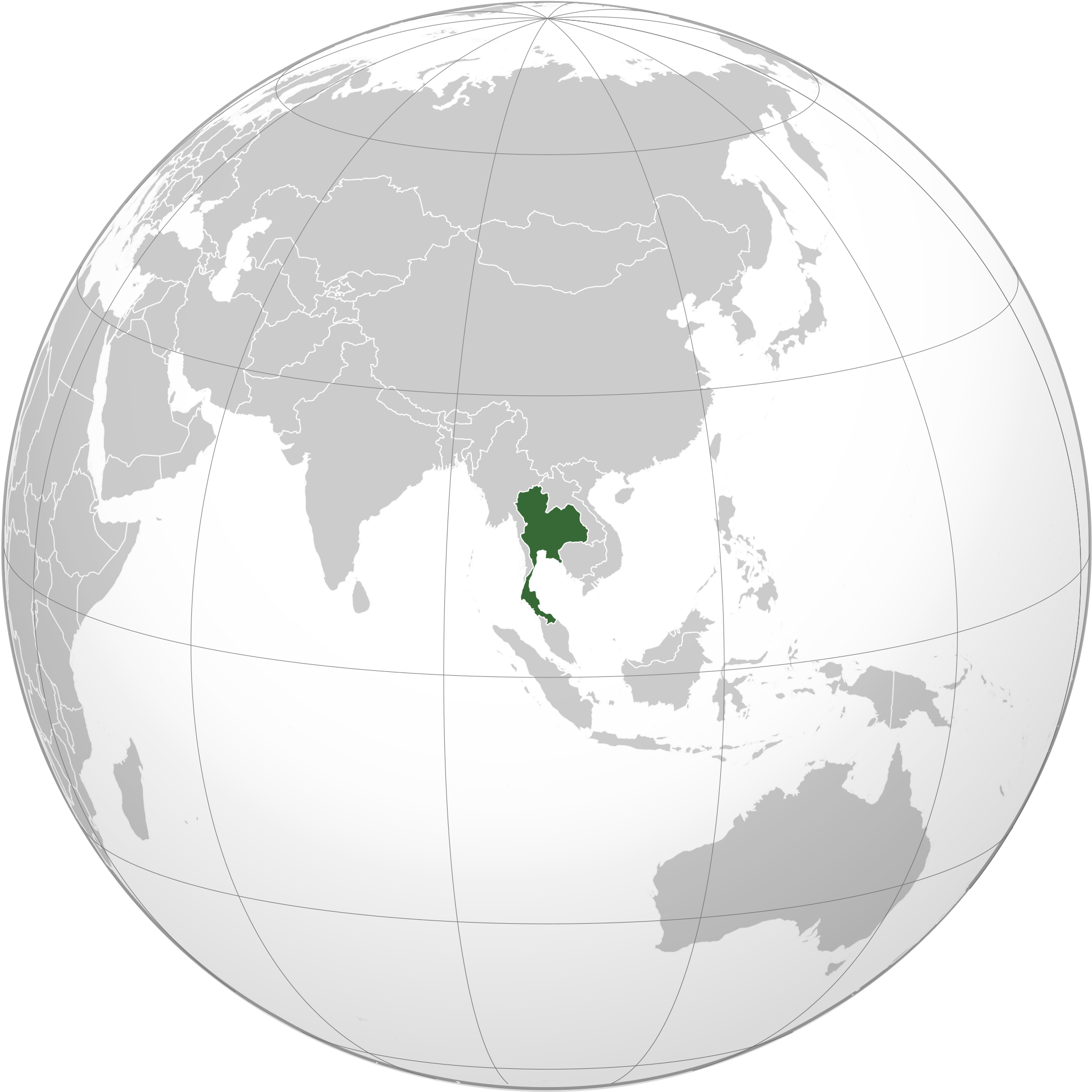 Thailand Locationon Globe PNG