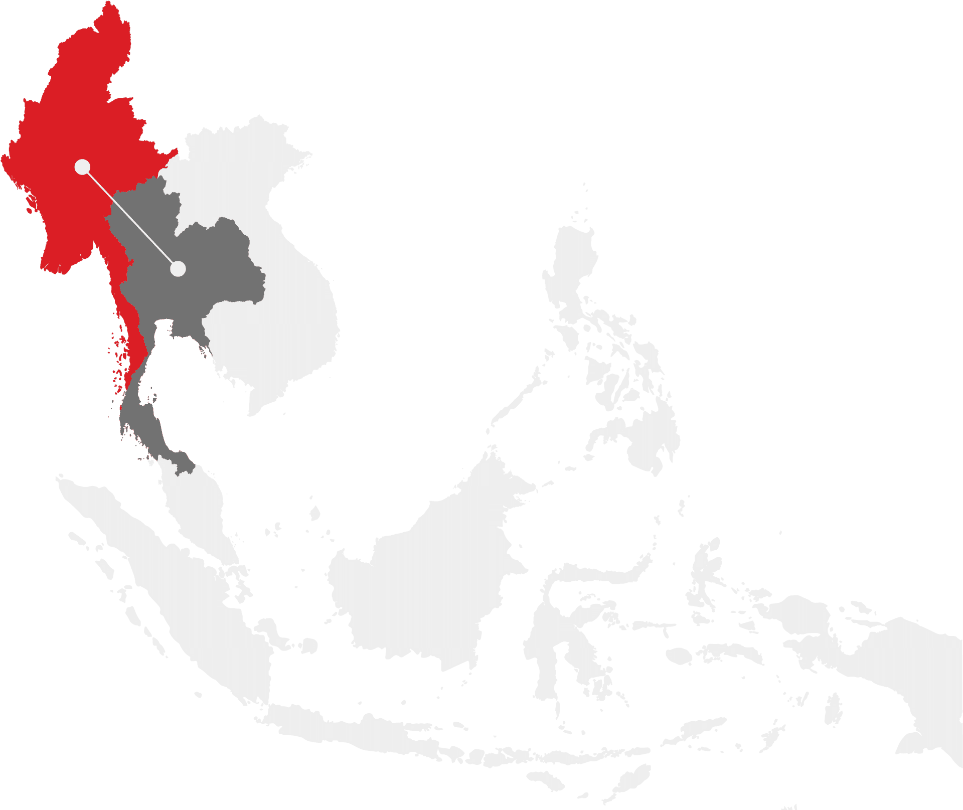 Thailand Map Highlighted Northern Region PNG