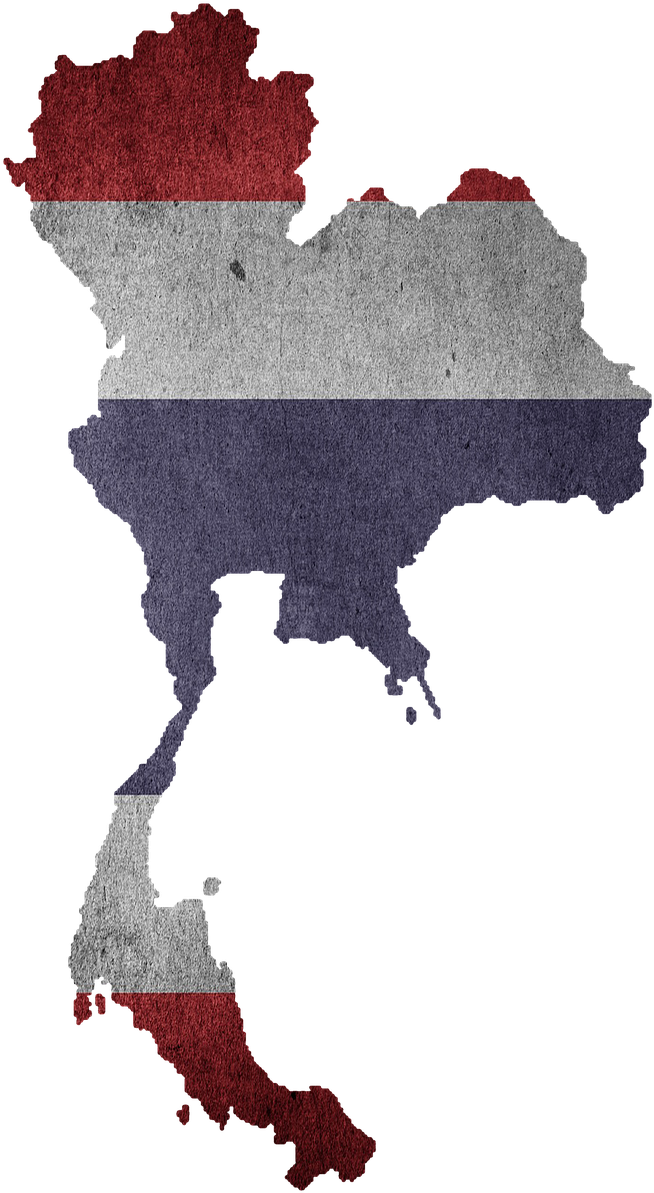 Thailand Map Thai Flag Overlay PNG