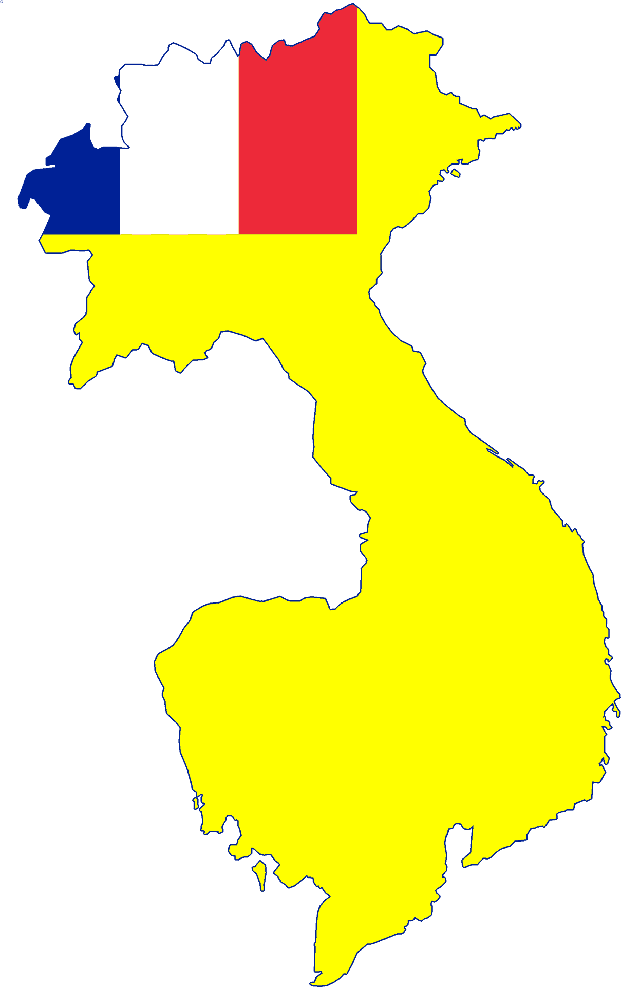 Thailand Mapwith France Flag Overlay PNG