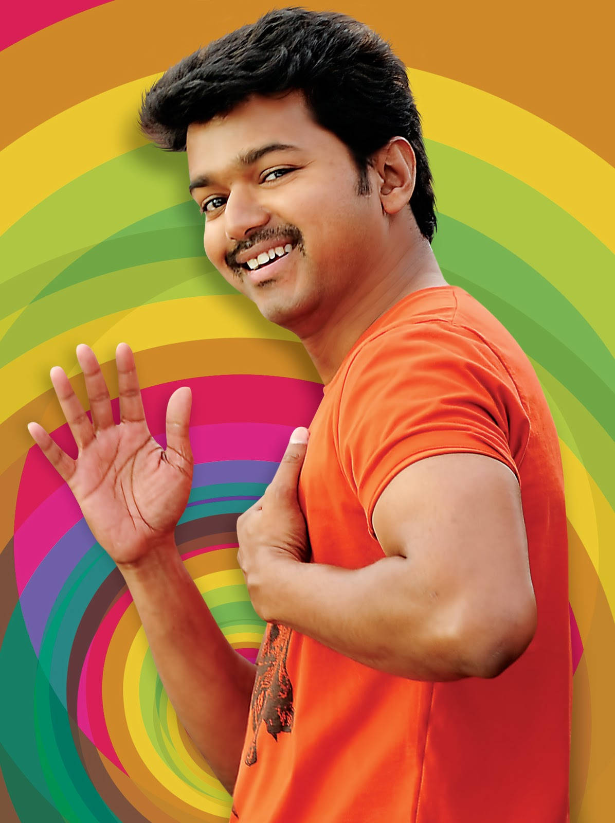 Thalapathy HD Rainbow Background Wallpaper