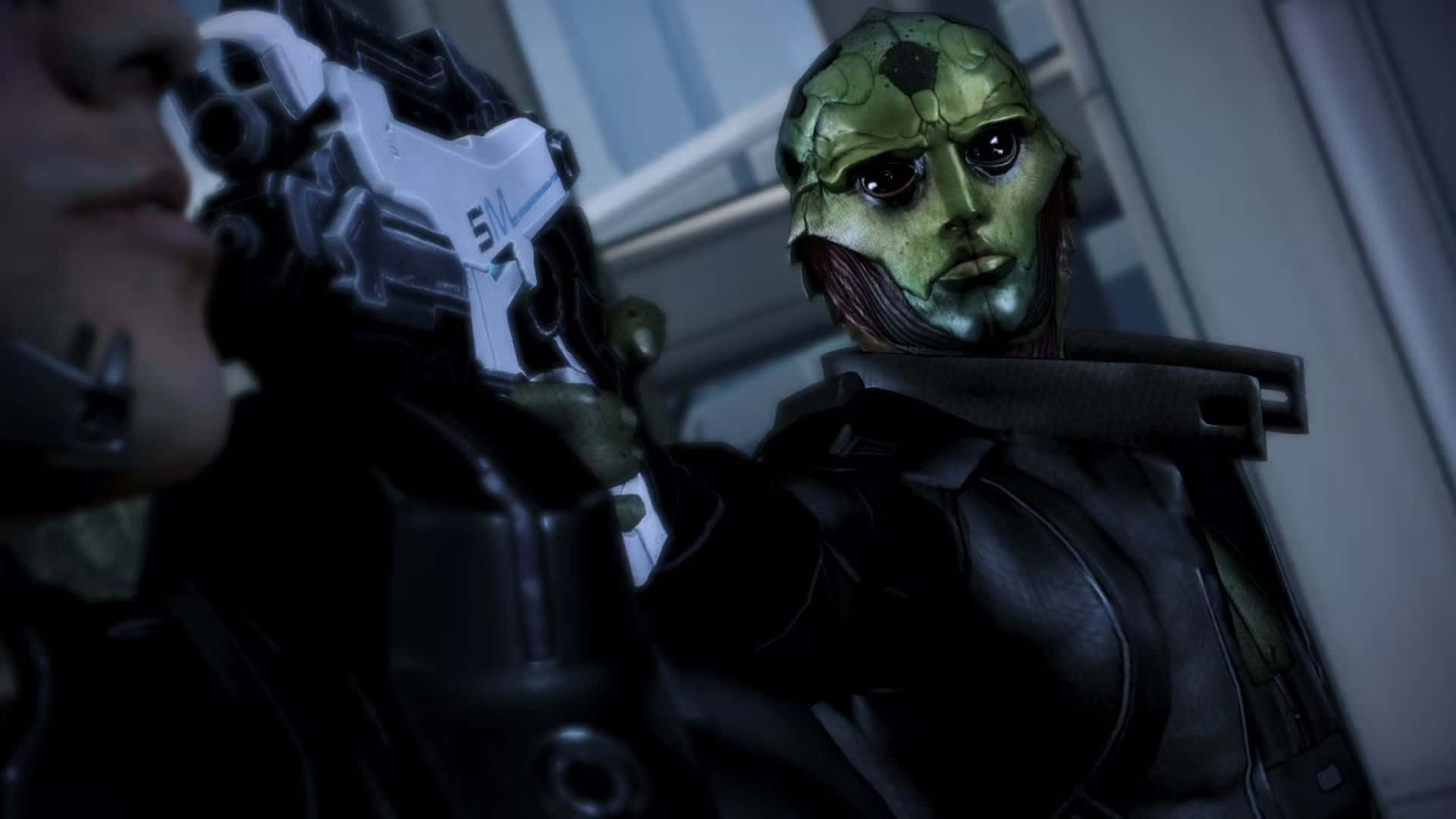 Thane Krios in Action Wallpaper