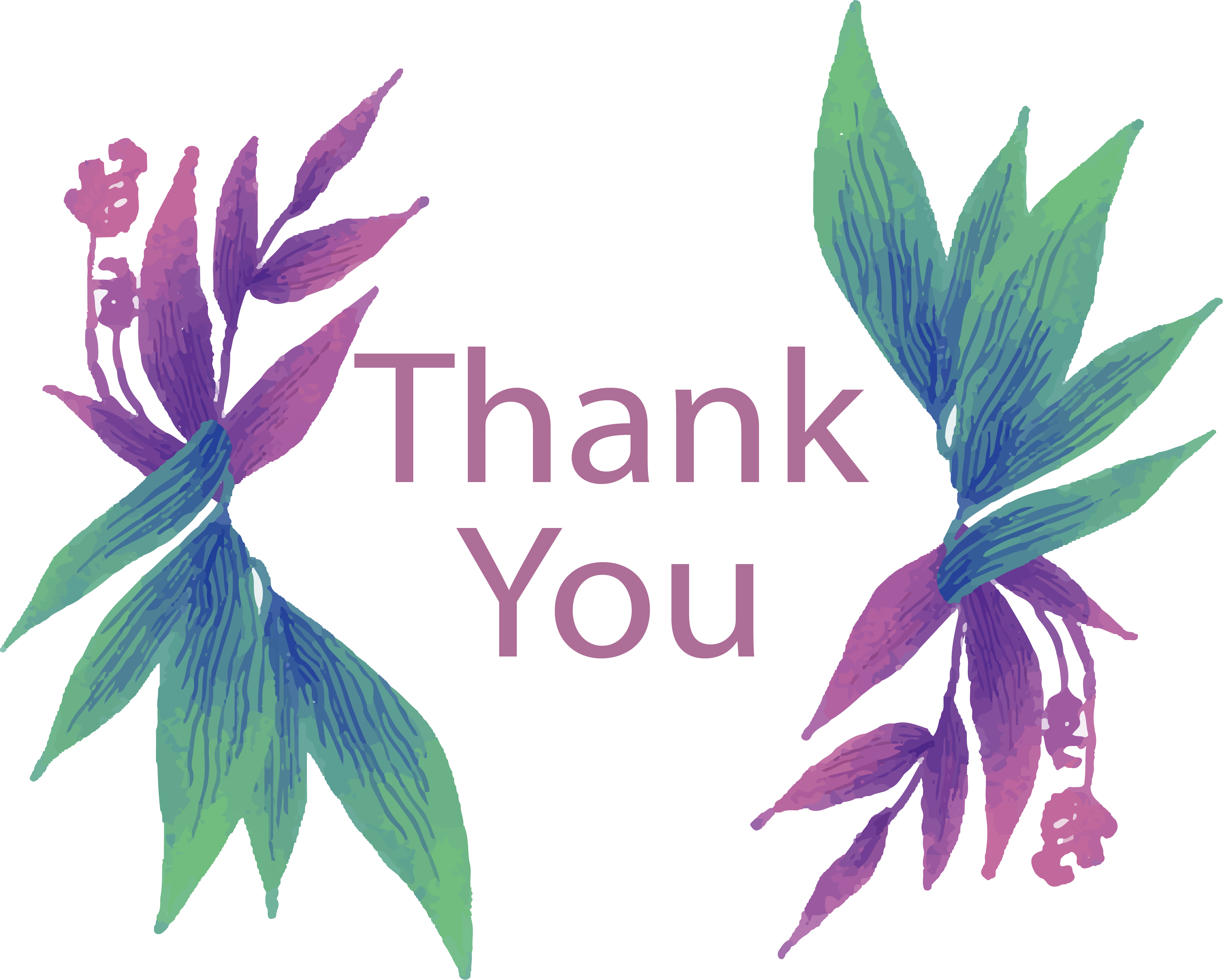 Thank You Cardwith Leaf Border PNG