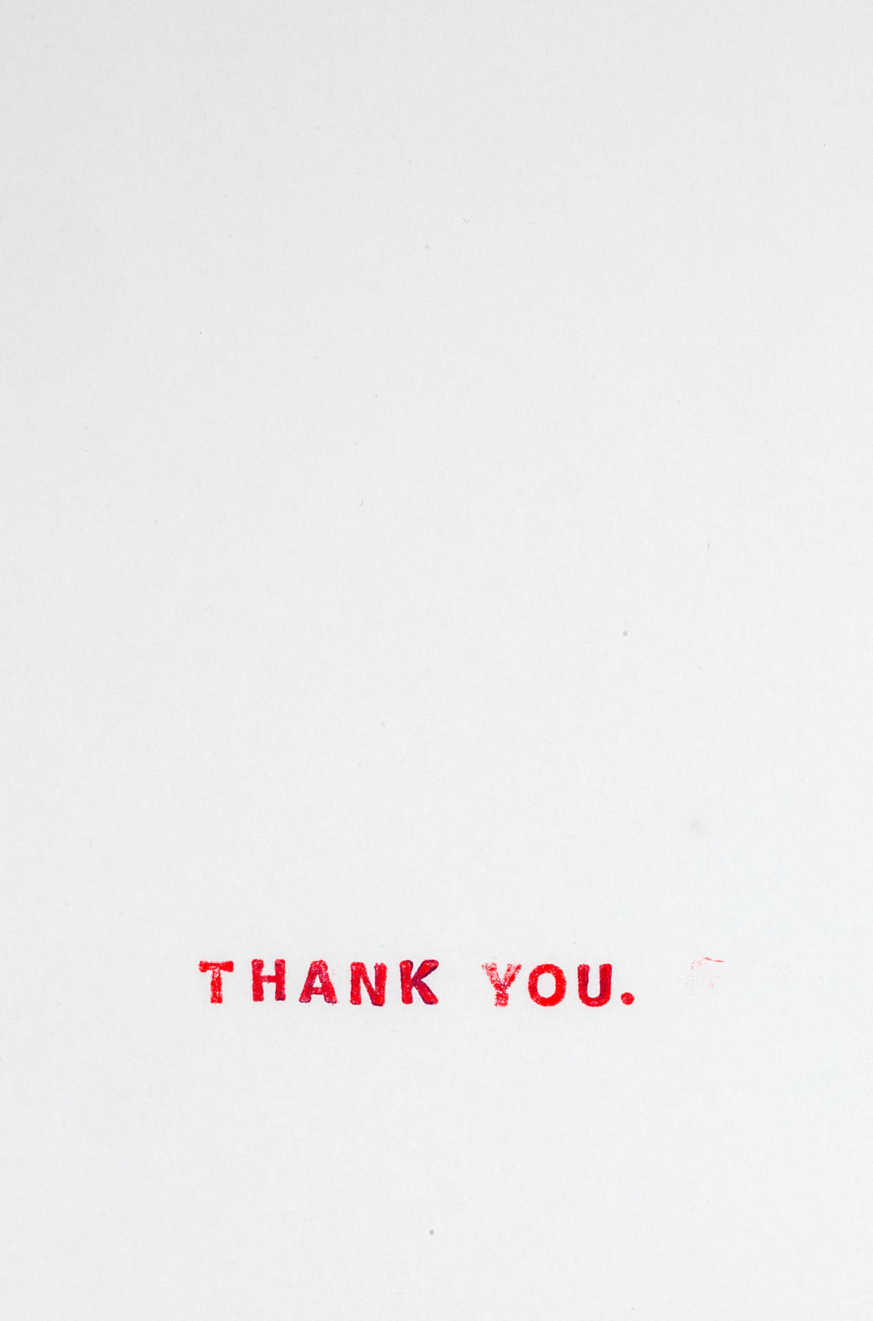 Thank You Minimalist In Red Wallpaper