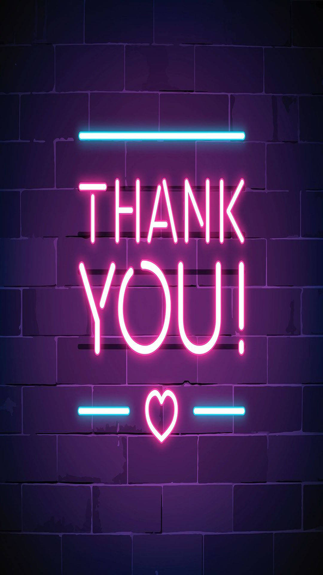 Thank You Neon Phone Wallpaper