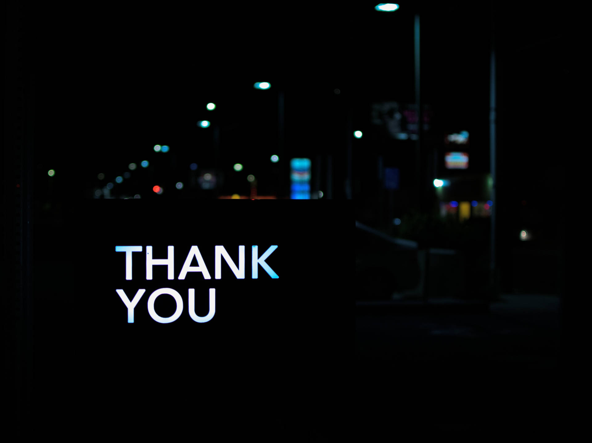 Thank You With Night City View Wallpaper
