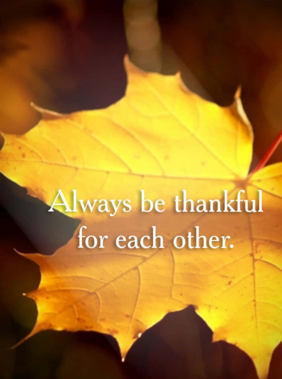 Always Be Thankful For Each Other