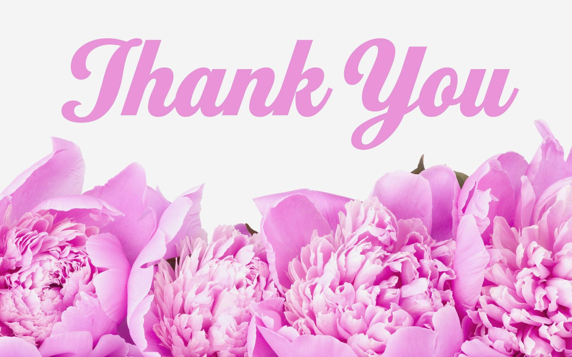 Thanks For Watching With Pink Blossoms Wallpaper