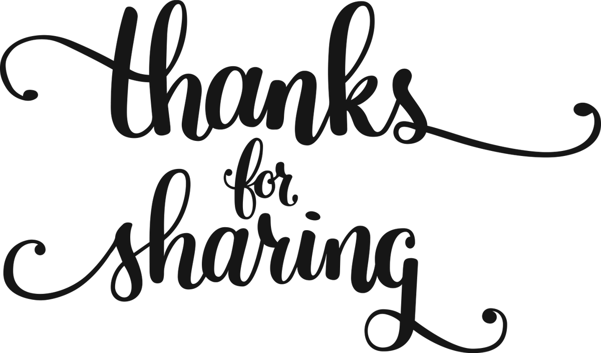 Thanksfor Sharing Calligraphy PNG