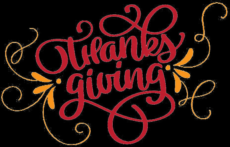 Thanksgiving Calligraphy Graphic PNG