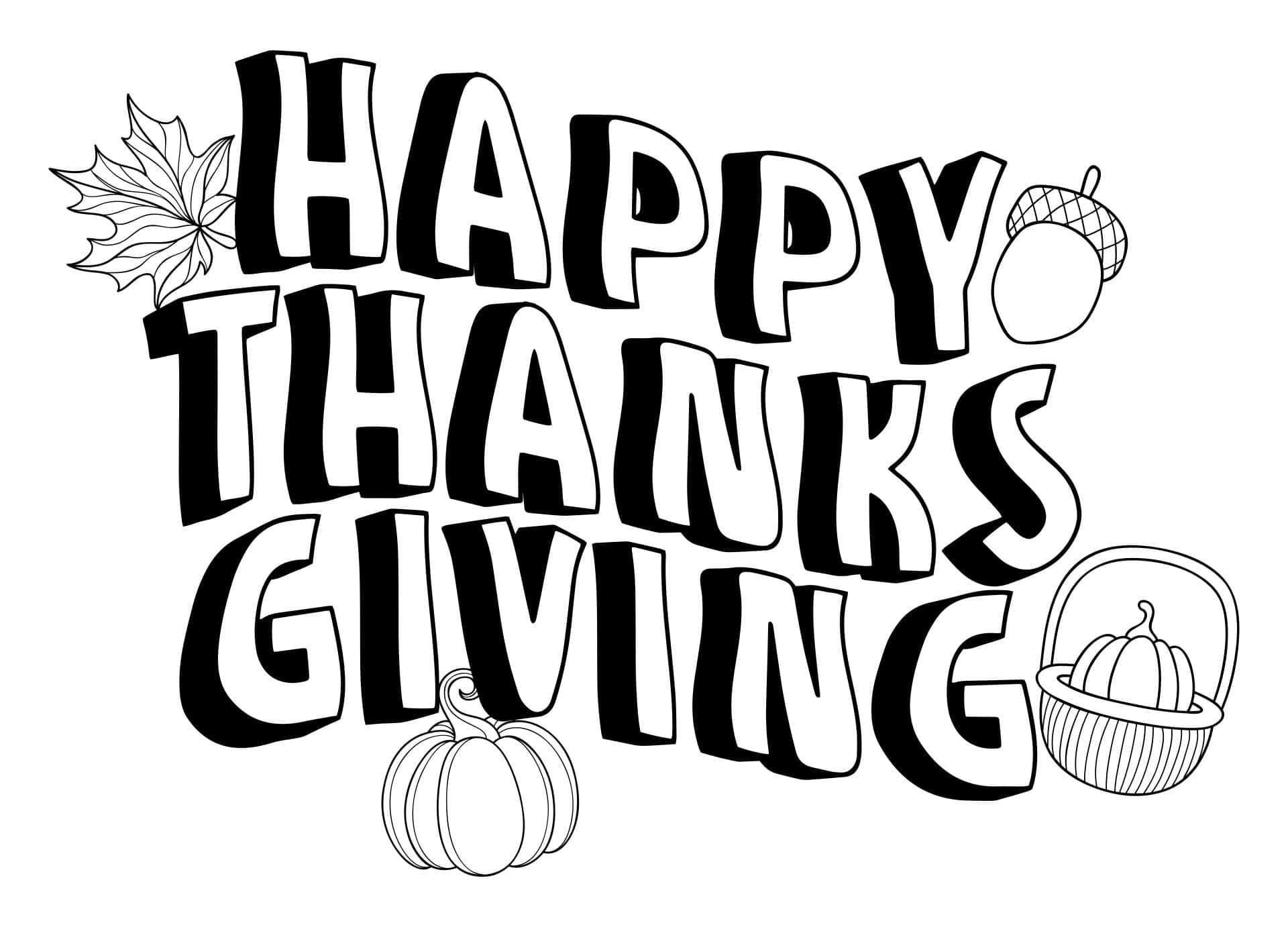 happy thanksgiving sign coloring pages