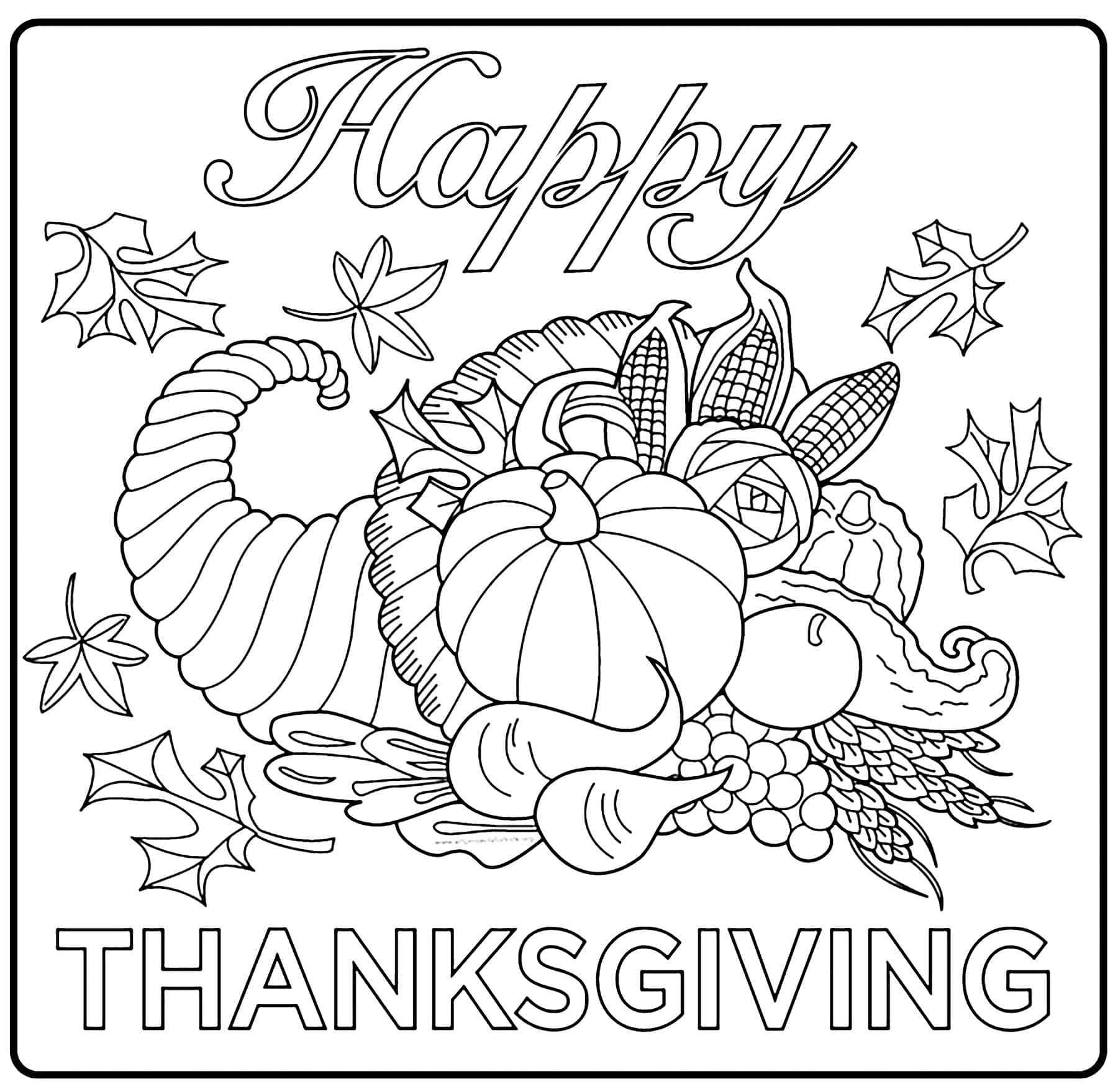 Download Thanksgiving Coloring Pages For Kids