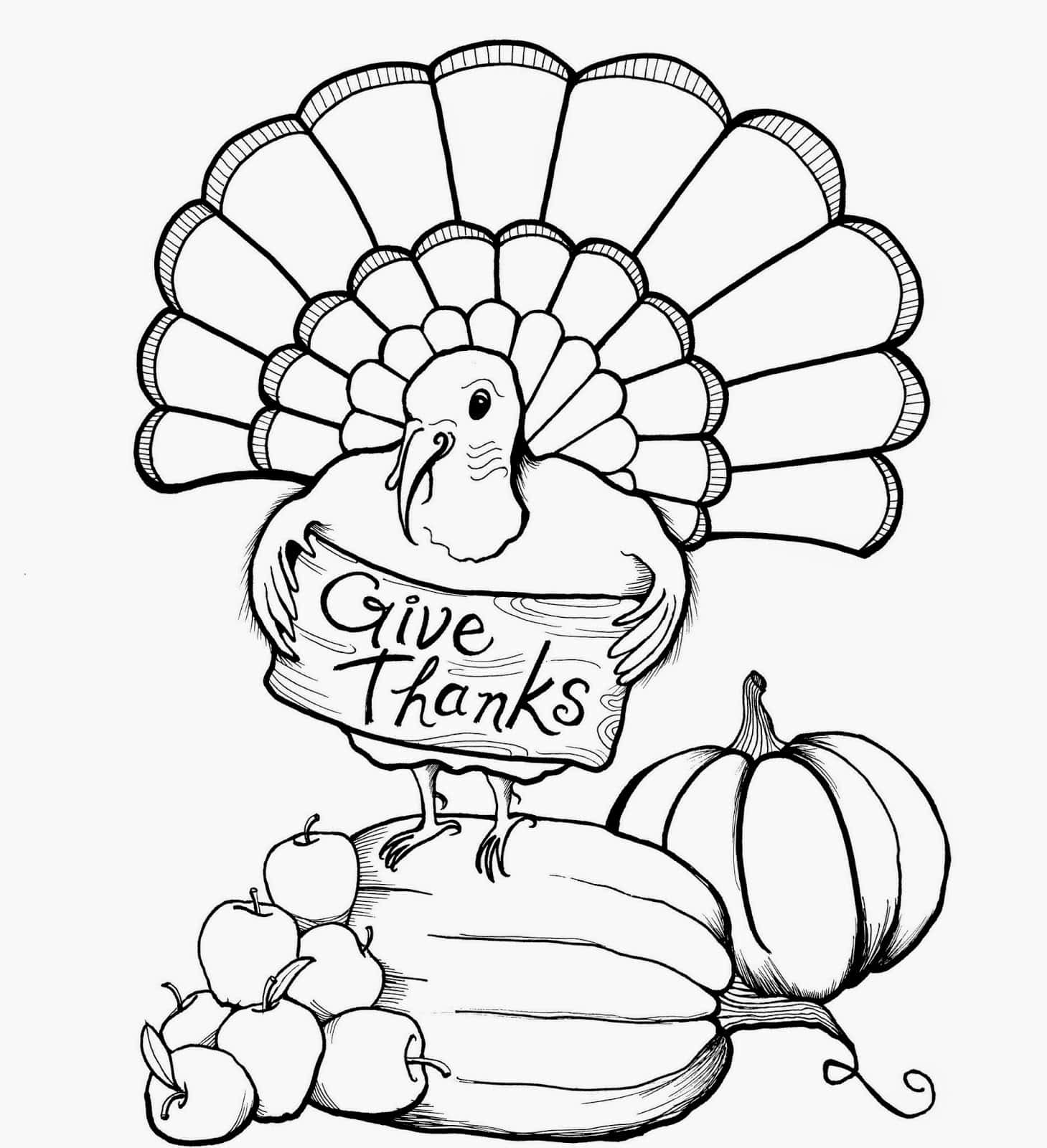"Get kids excited for the Thanksgiving holiday with this festive coloring page"