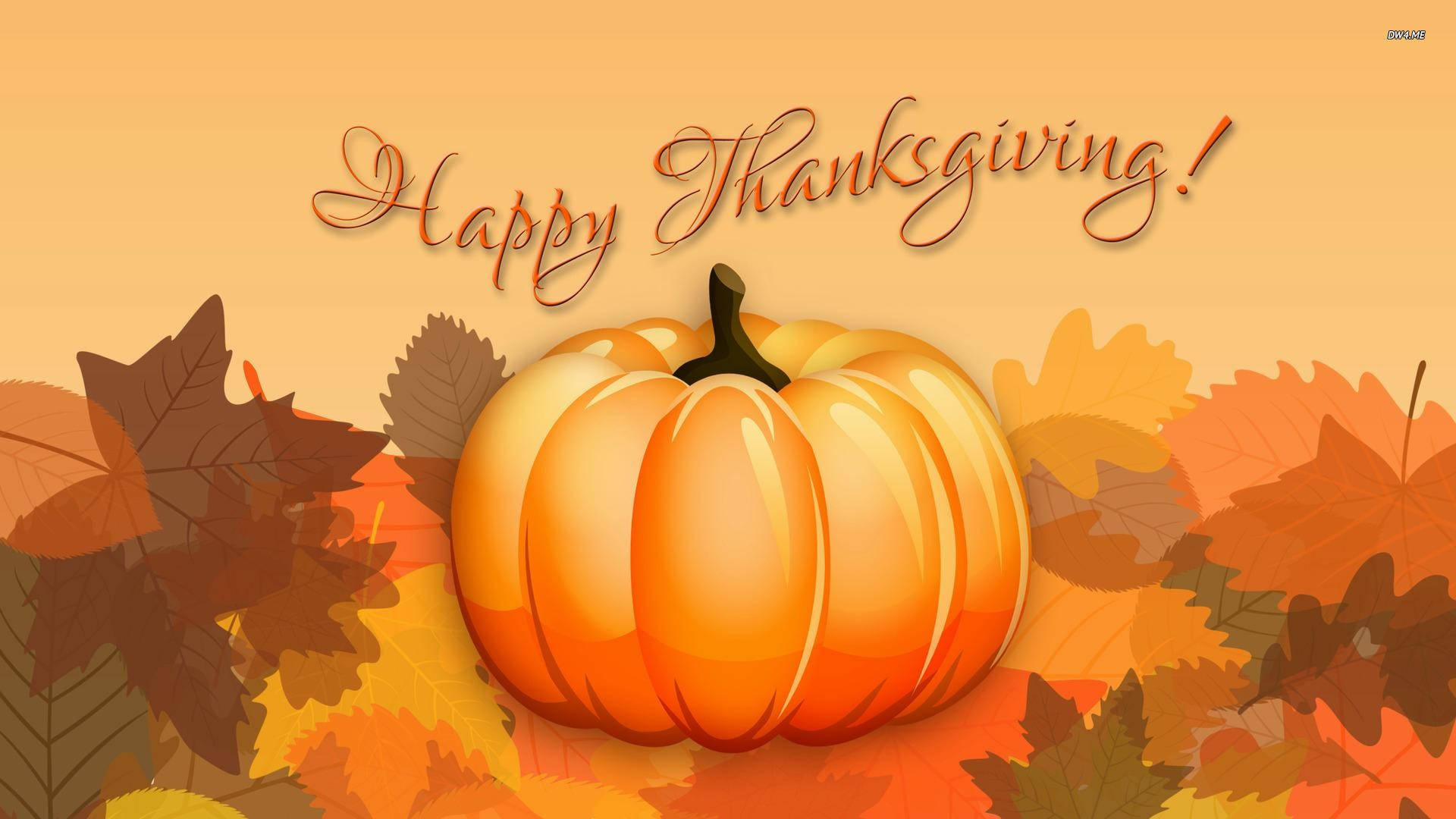 Thanksgiving Day Message Pumpkin Wallpaper