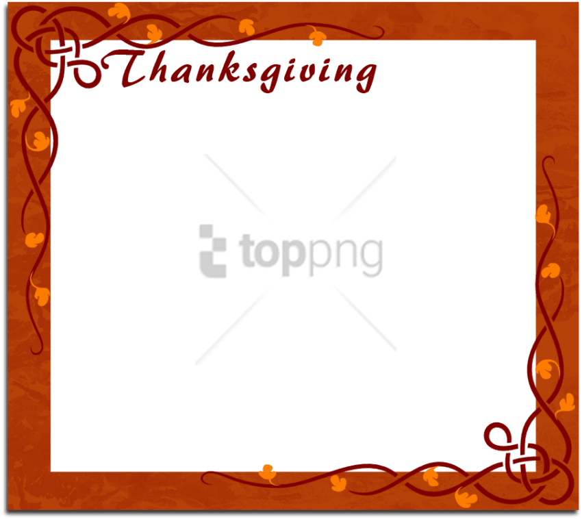 Thanksgiving Frame Autumn Leaves Design PNG