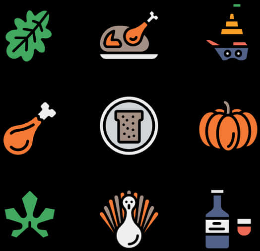 Thanksgiving Icons Set PNG