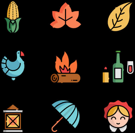 Thanksgiving Icons Set PNG