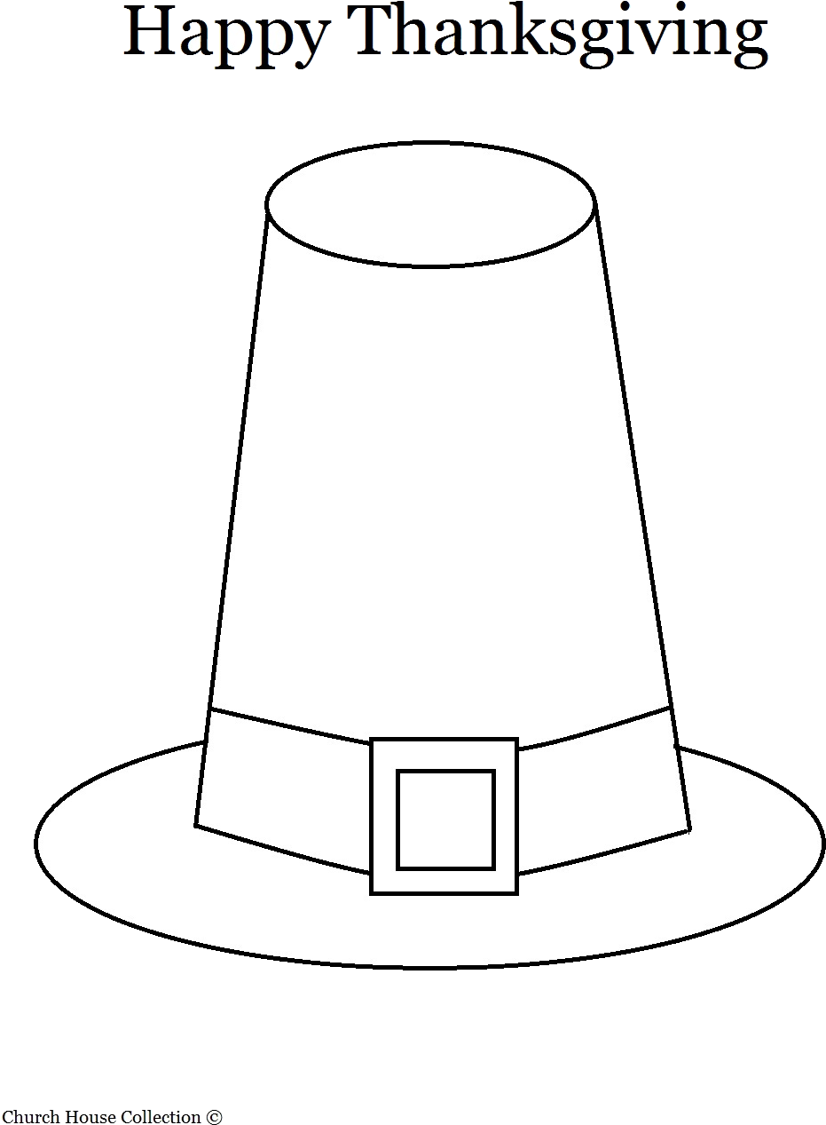 Thanksgiving Pilgrim Hat Coloring Page PNG