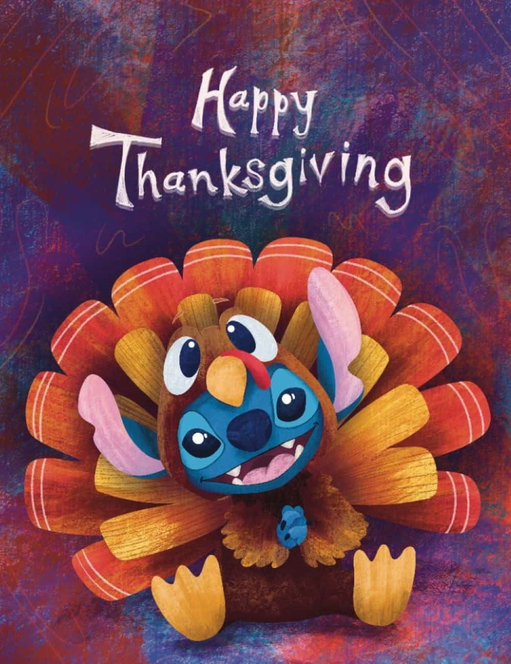 Thanksgiving Stitch Turkey Illustration Wallpaper