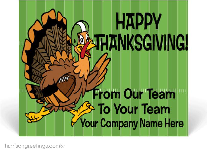 Thanksgiving Turkey Cartoon Business Greeting Card PNG