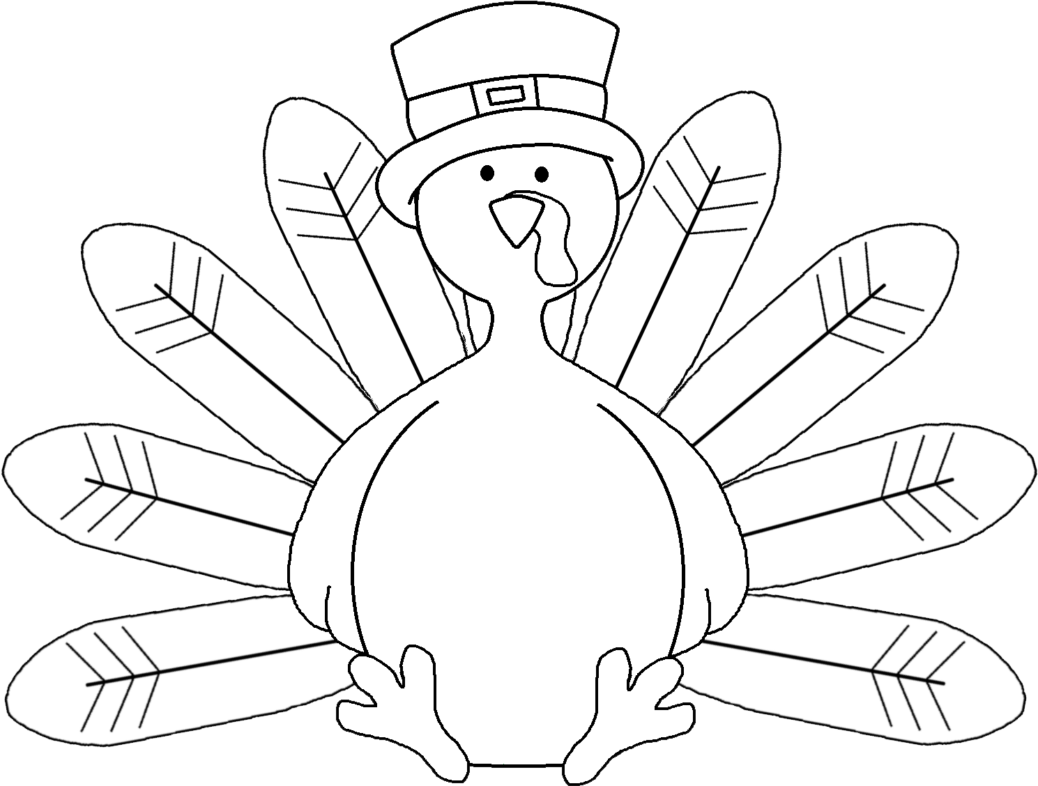Thanksgiving Turkey Clipart Outlines PNG
