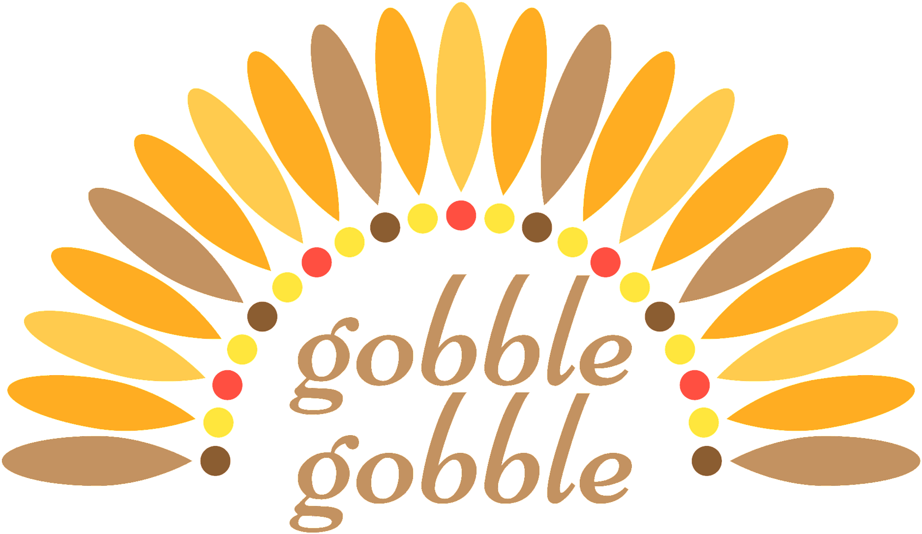 Thanksgiving Turkey Feathers Gobble Graphic PNG