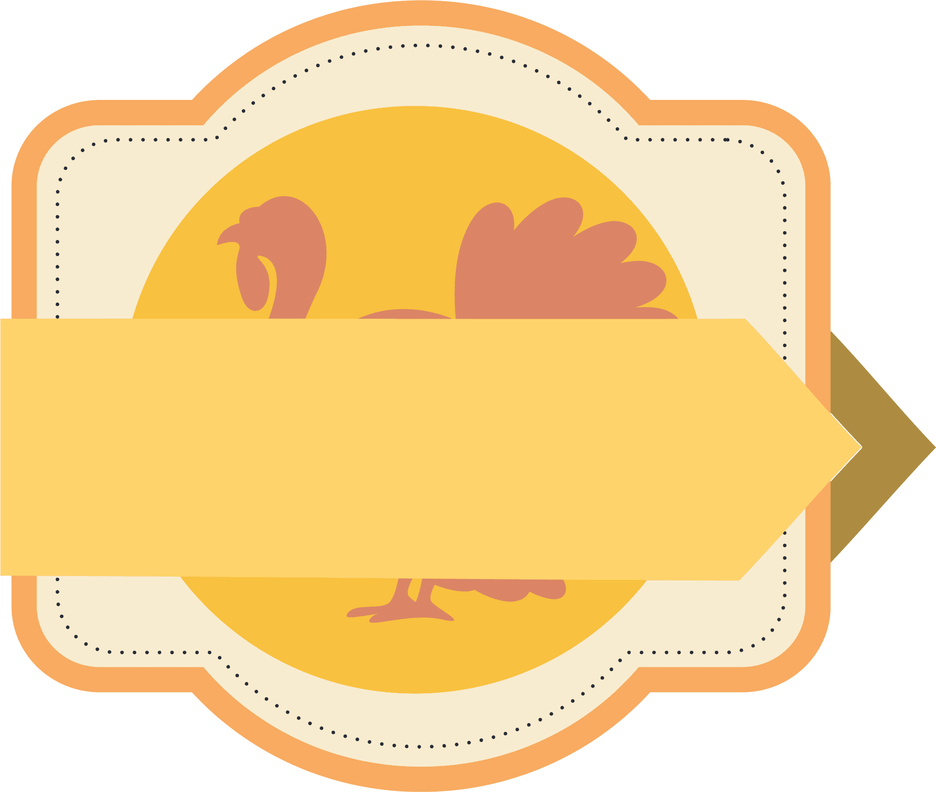 Thanksgiving Turkey Graphic Banner PNG