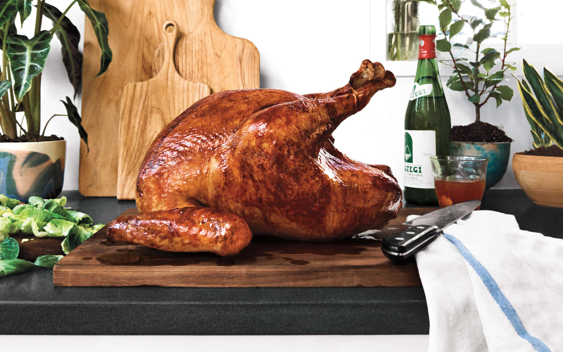 Thanksgiving Turkey On Chopping Board Picture