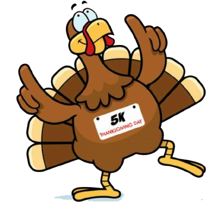 Thanksgiving Turkey Runner Cartoon PNG