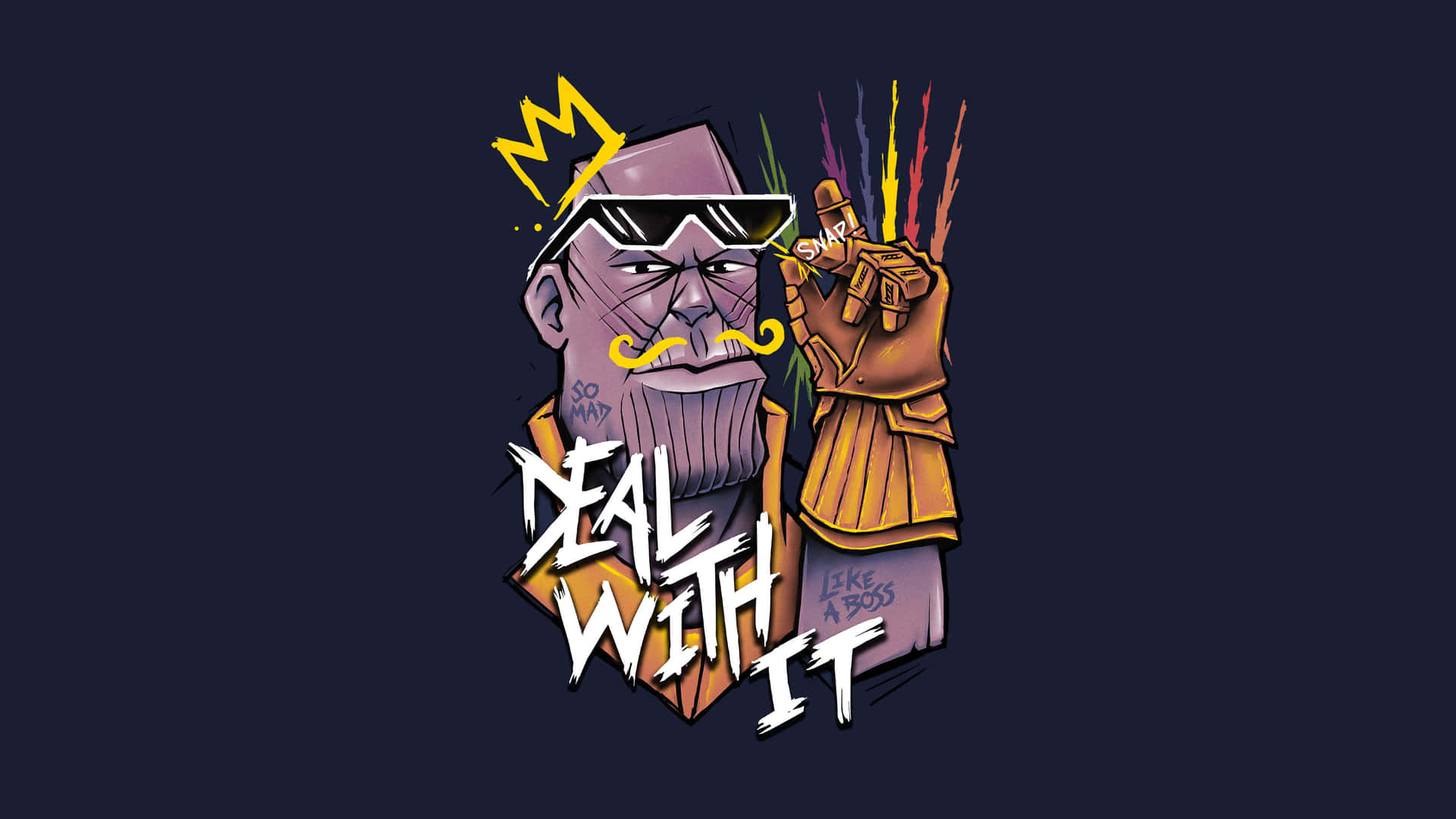 Behärskagalaxen Med Thanos 4k Digital. Wallpaper