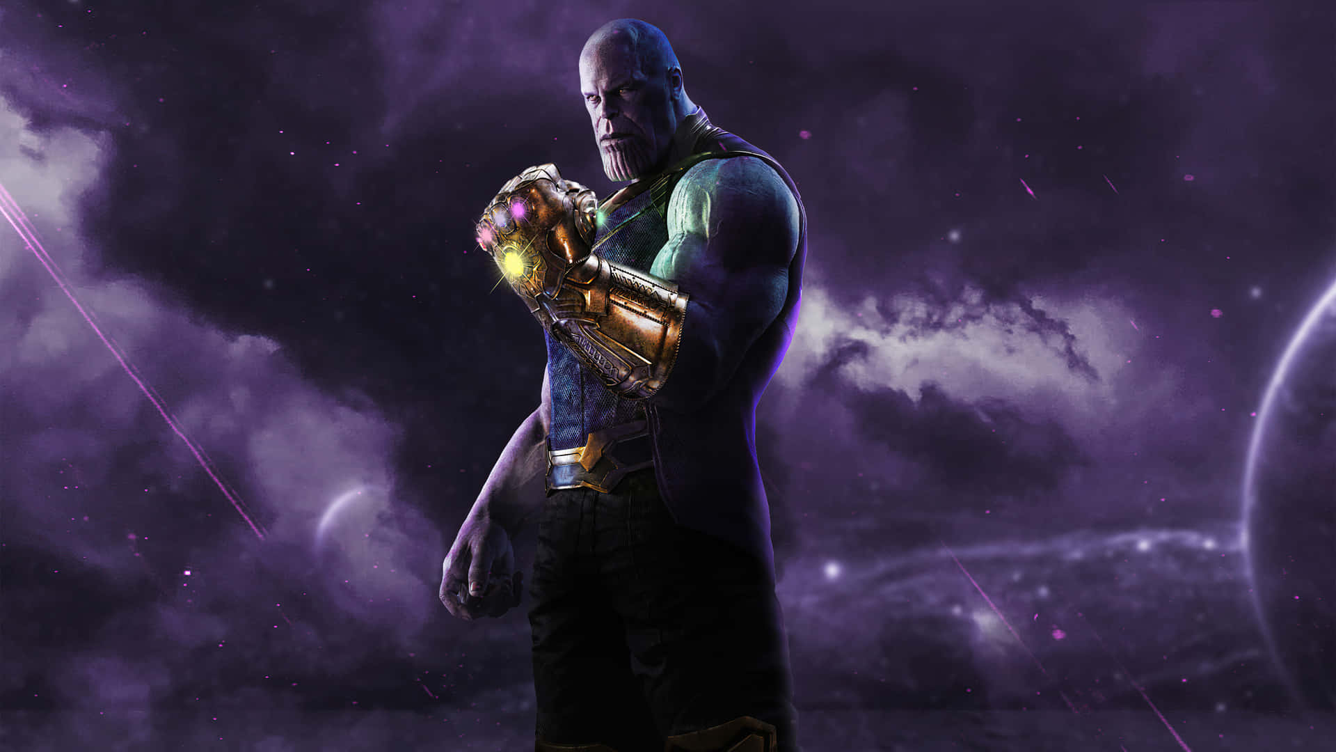 Thanos,der Wahnsinnige Titan, Erhebt Sich In Wut. Wallpaper