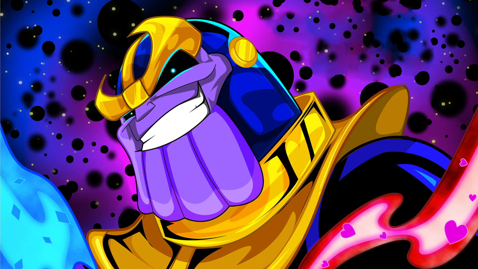 Endekorerad Thanos Med En Hotfull Digital Look. Wallpaper