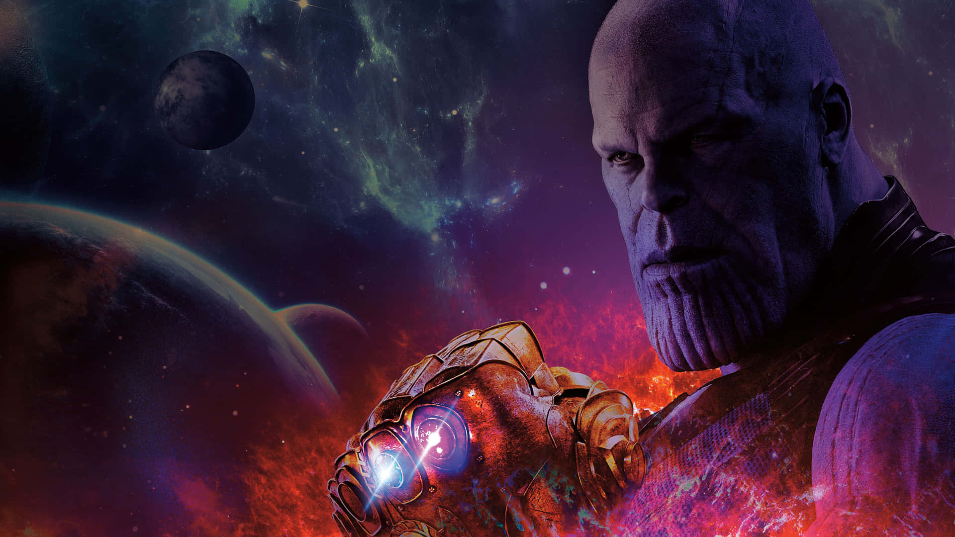 Thanosi Rymden Med En Galaxbakgrund. Wallpaper