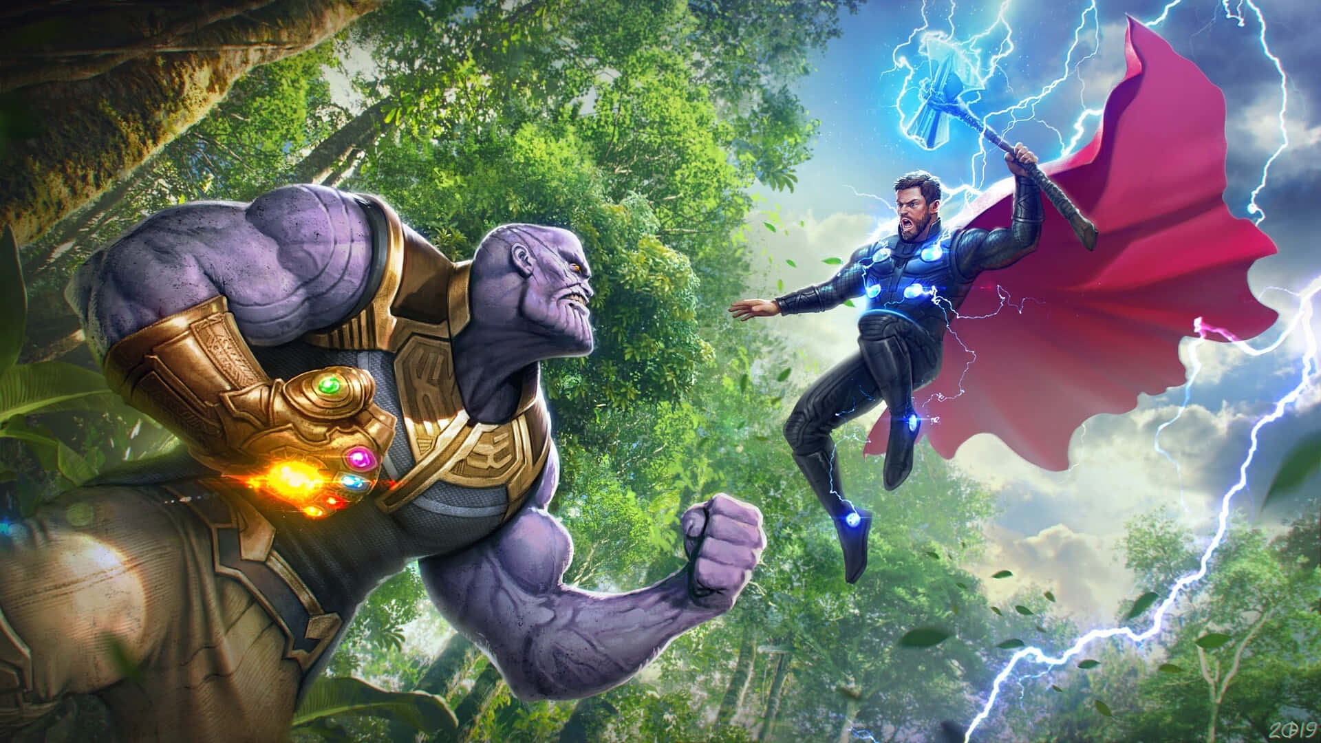 Den Majestætiske Thanos 4k Digital Landskab Wallpaper