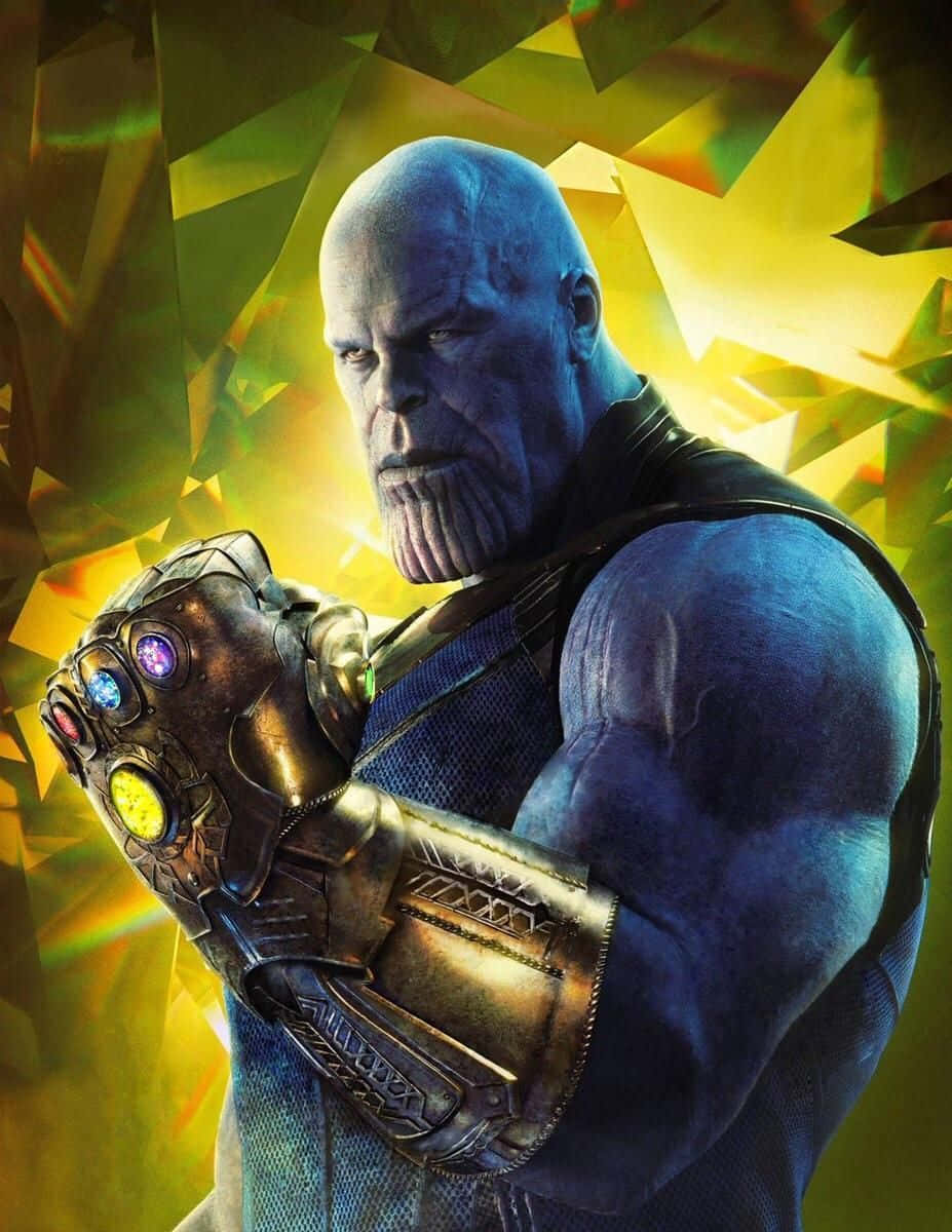 Thanos,med En Mästrad Infinity Gauntlet Och Hans Allierade, Redo Att Ta Över.