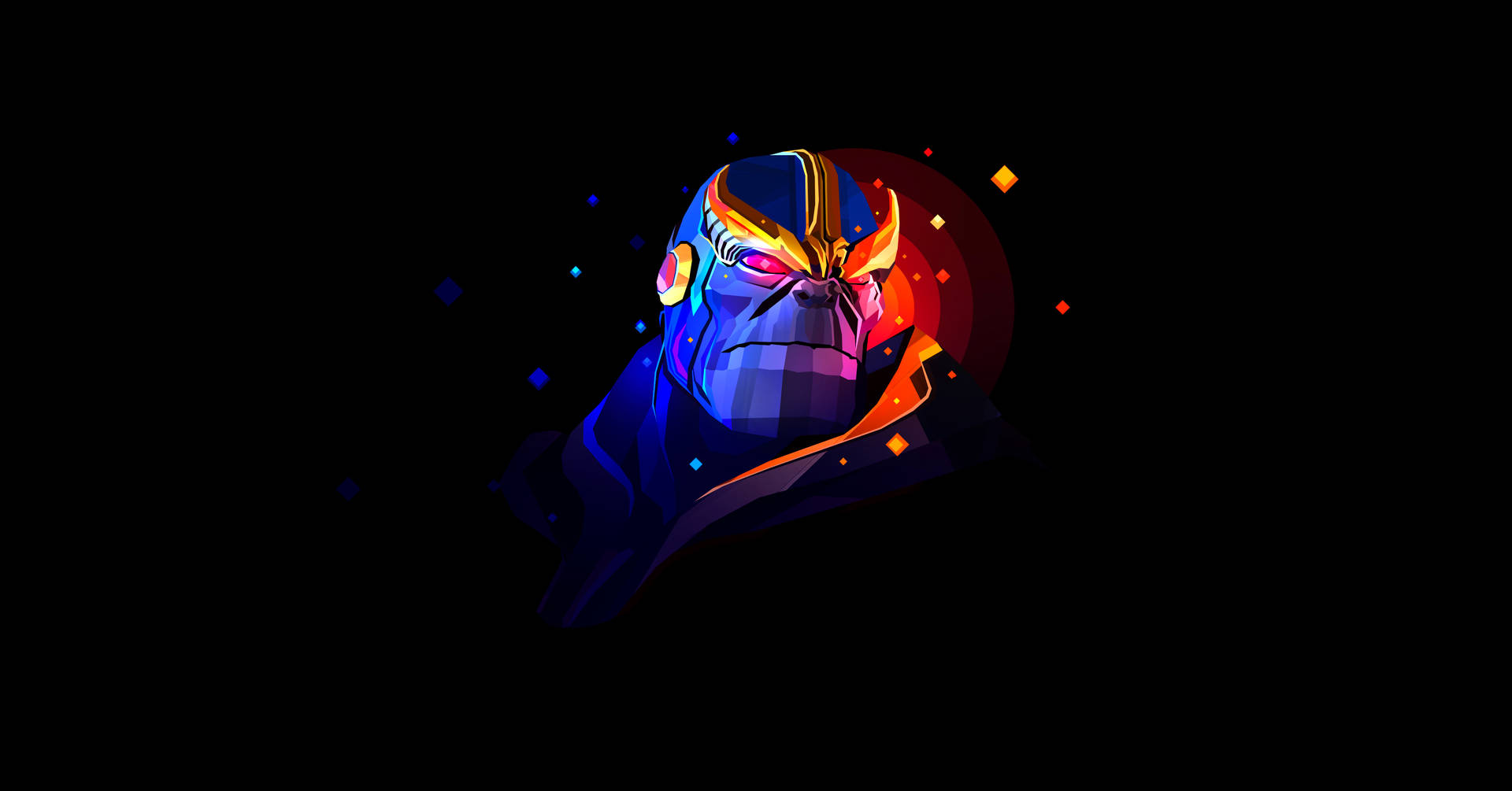 Thanos Black Glowing Art Wallpaper