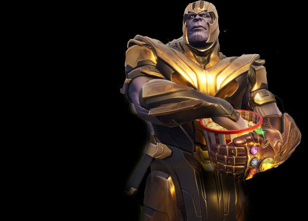 Thanos Holding Popcorn Bucket PNG