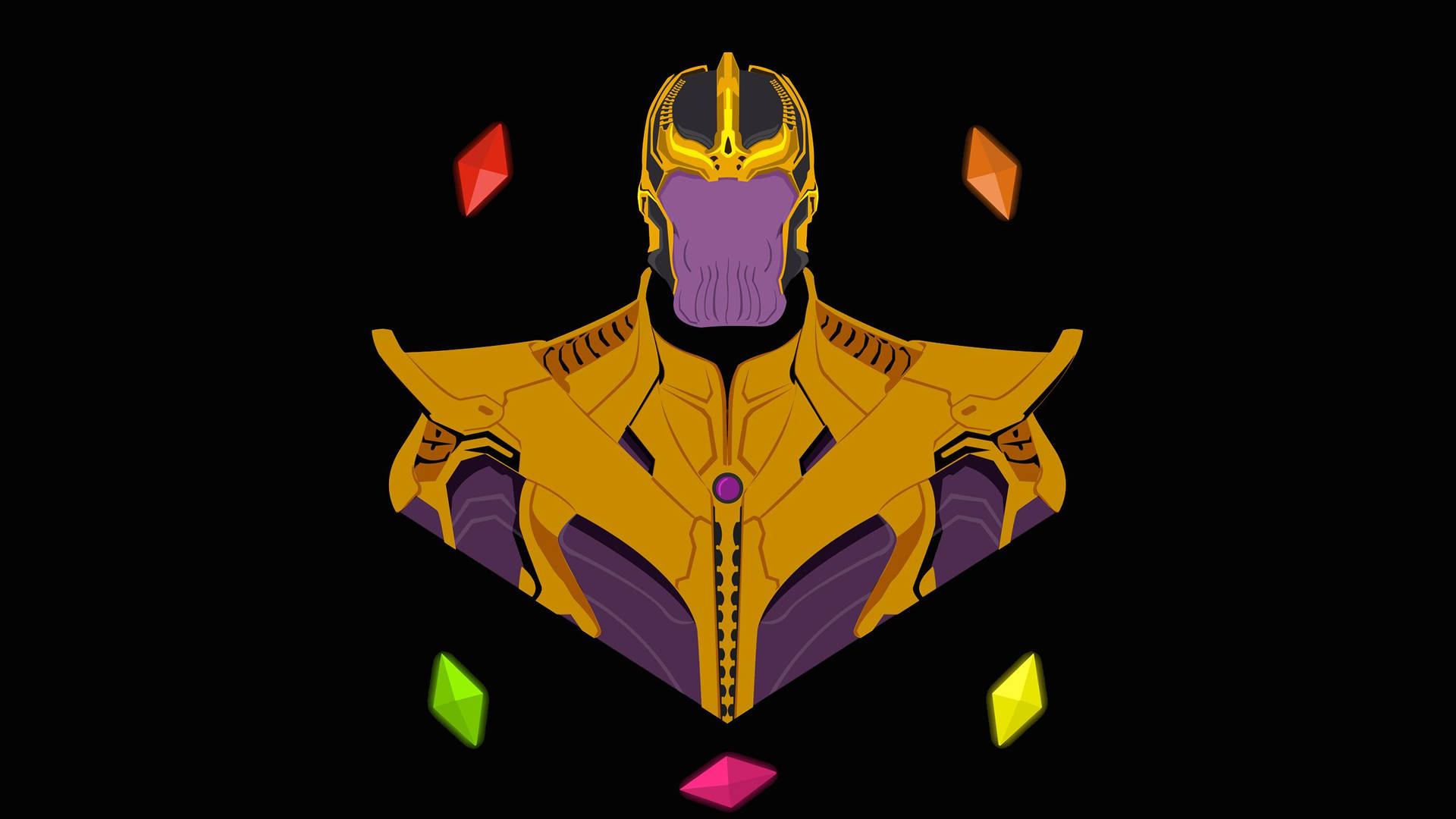 Thanos with his ultimate weapon, the Infinity Stones Wallpaper