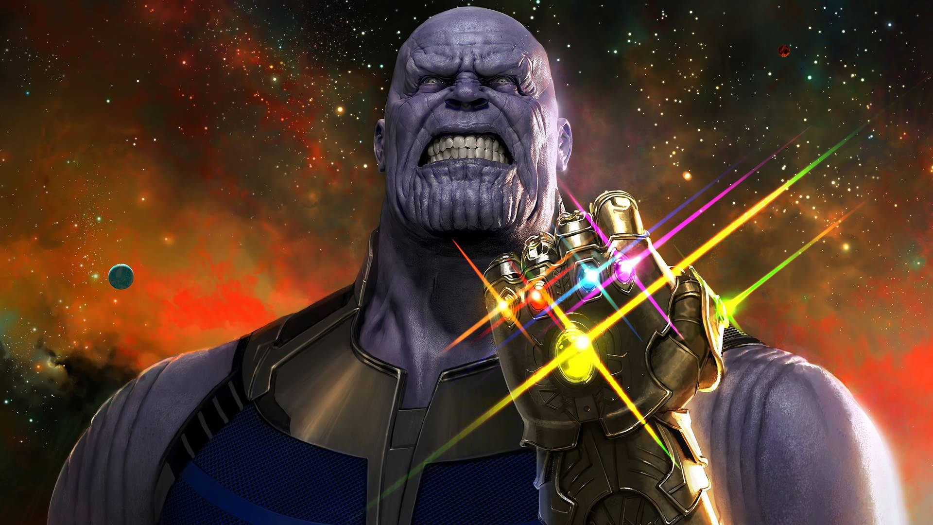 Thanos Med Infinity Sten Marvel PC Wallpaper Wallpaper