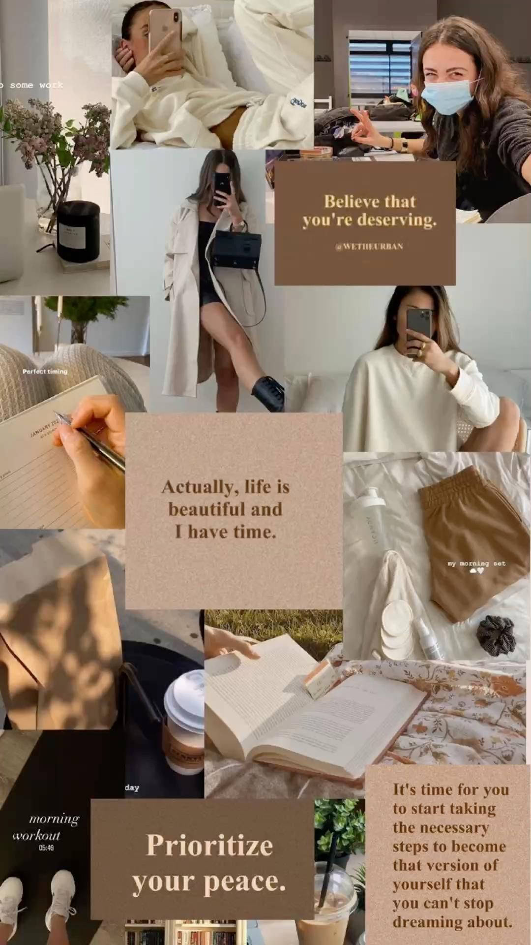 Beautiful Life That Girl Aesthetic Collage Wallpaper