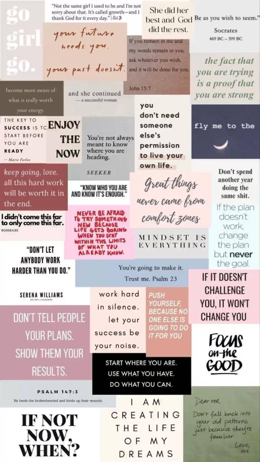 That Girl Aesthetic Quotes Collection Wallpaper