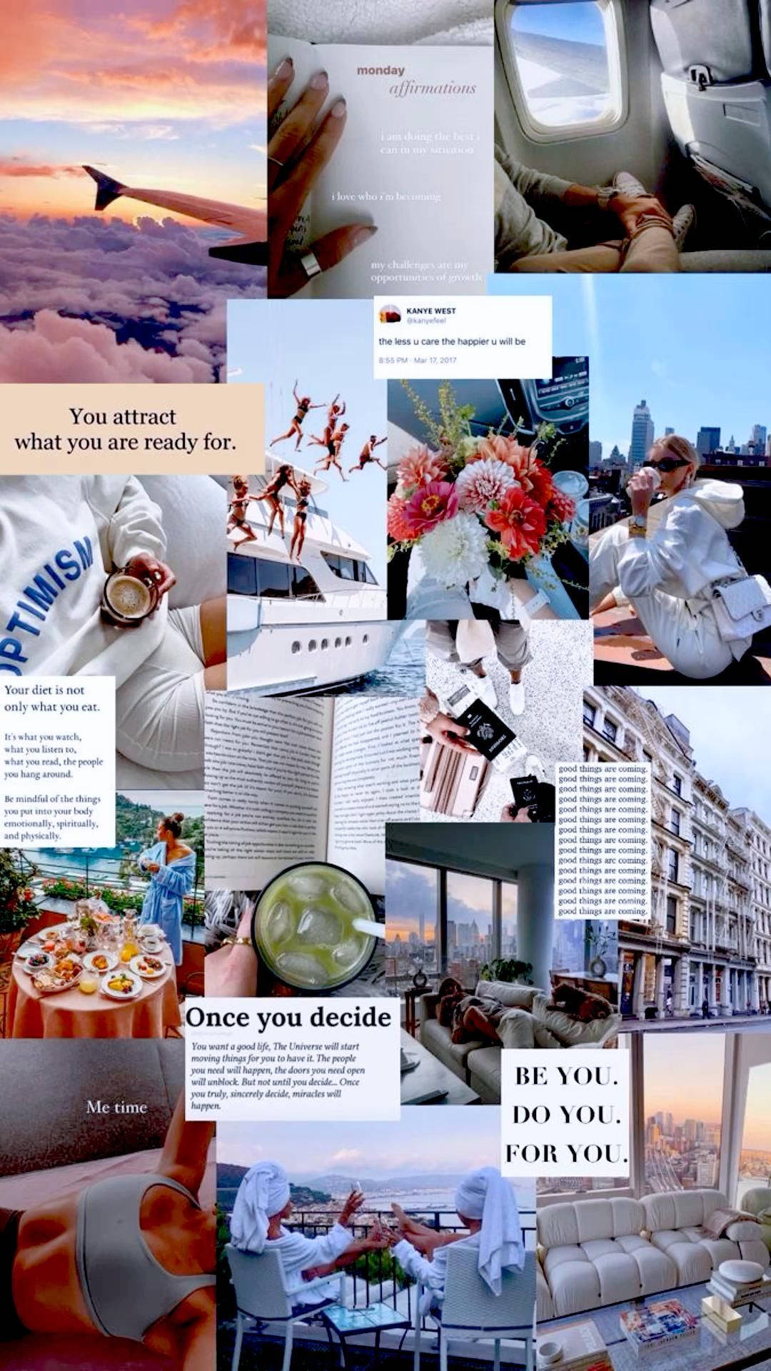 That Girl Aesthetic Inspirational Collage Wallpaper