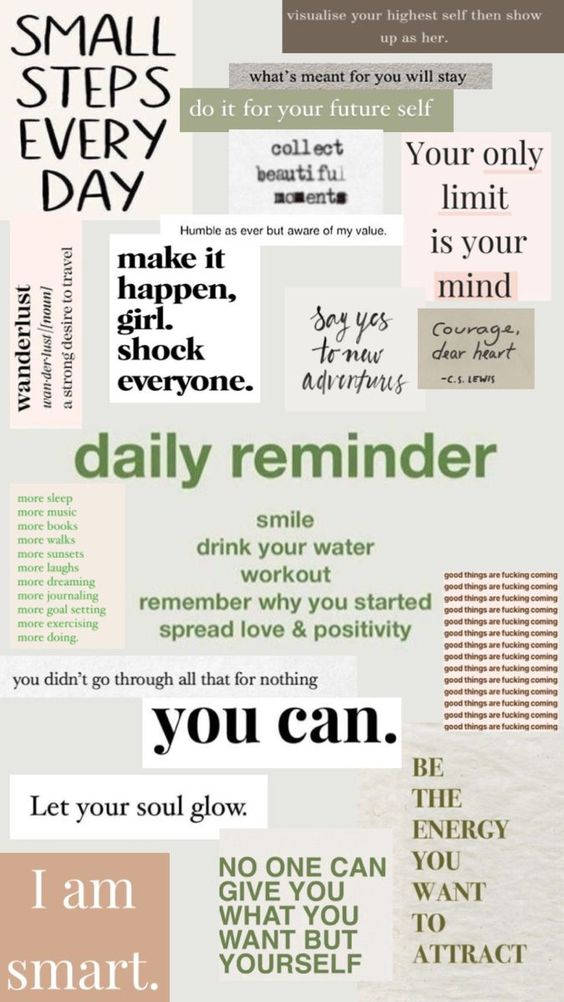 That Girl Aesthetic Quotes Collage Wallpaper